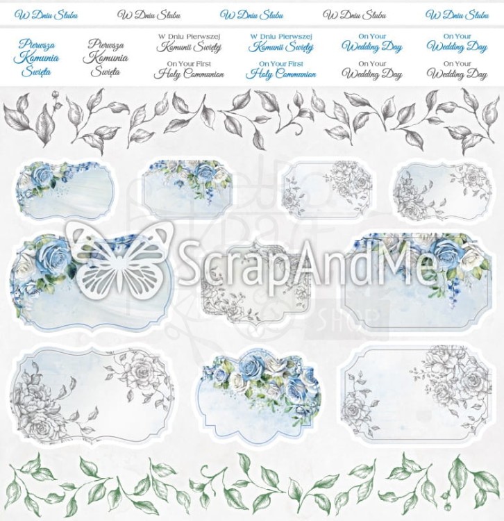 Zestaw papierów do scrapbookingu 30x30 Blue Roses ScrapAndMe