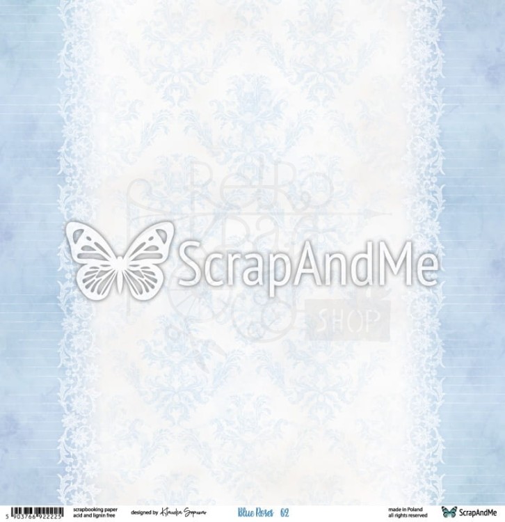 Papier do scrapbookingu 30x30 Blue Roses 01/02 ScrapAndMe