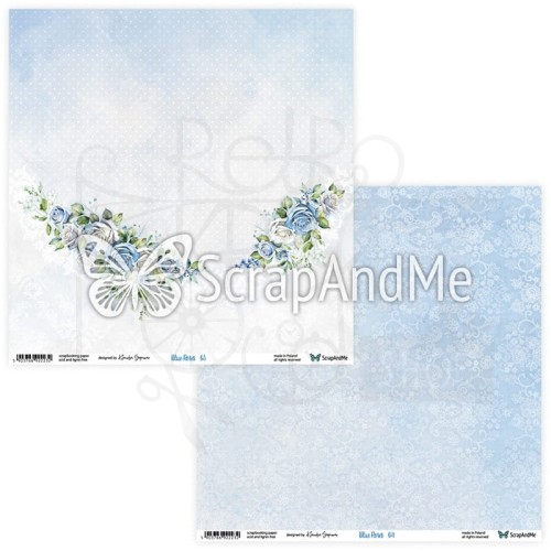Papier do scrapbookingu 30x30 Blue Roses 03/04 ScrapAndMe