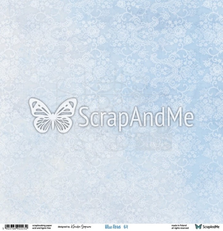Papier do scrapbookingu 30x30 Blue Roses 03/04 ScrapAndMe