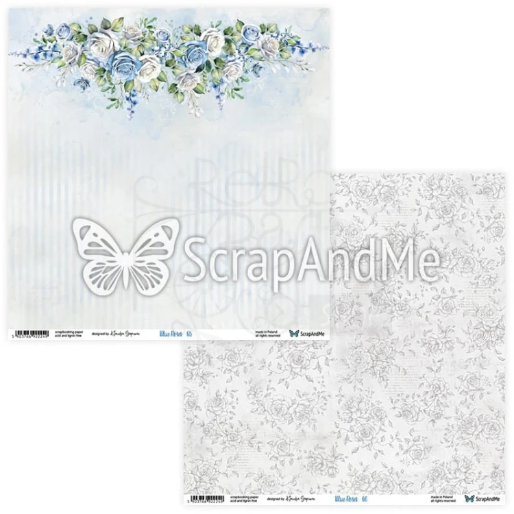 Papier do scrapbookingu 30x30 Blue Roses 05/06 ScrapAndMe