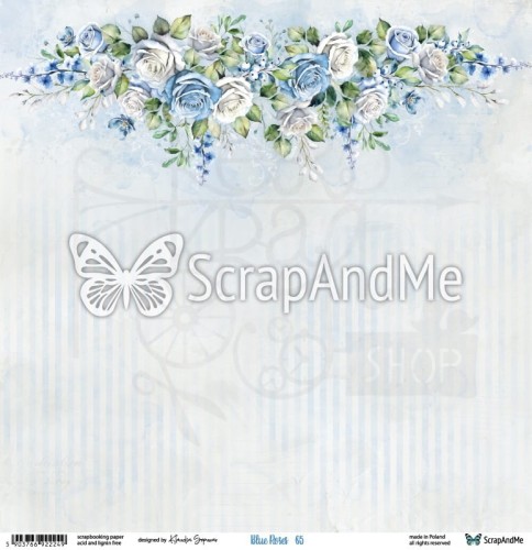 Papier do scrapbookingu 30x30 Blue Roses 05/06 ScrapAndMe