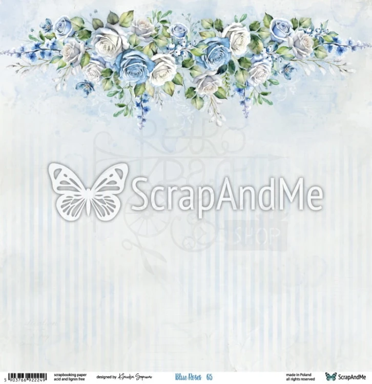 Papier do scrapbookingu 30x30 Blue Roses 05/06 ScrapAndMe
