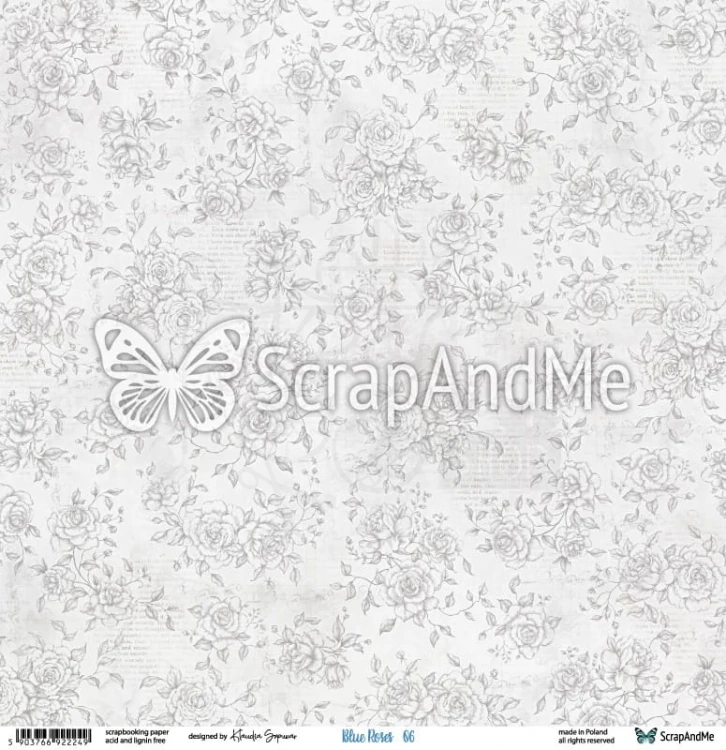Papier do scrapbookingu 30x30 Blue Roses 05/06 ScrapAndMe