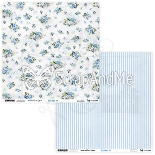Papier do scrapbookingu 30x30 Blue Roses 07/08 ScrapAndMe