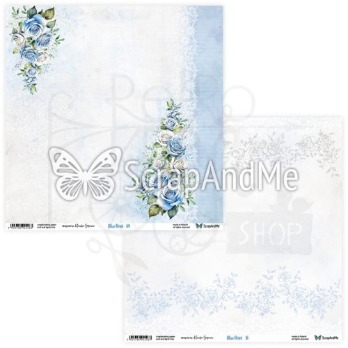 Papier do scrapbookingu 30x30 Blue Roses 09/10 ScrapAndMe