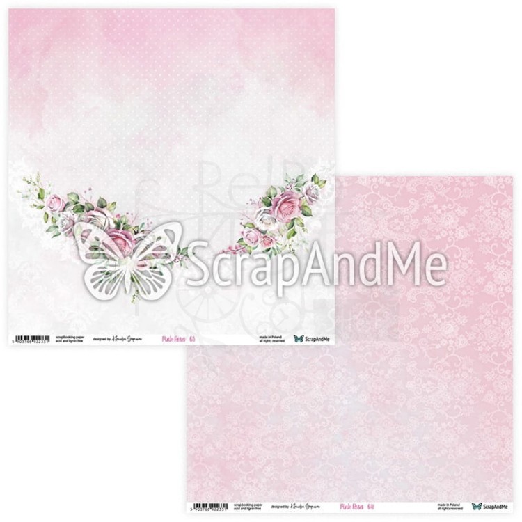 Zestaw papierów do scrapbookingu 30x30 Pink Roses ScrapAndMe