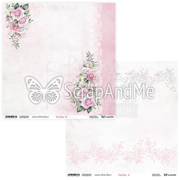Zestaw papierów do scrapbookingu 30x30 Pink Roses ScrapAndMe