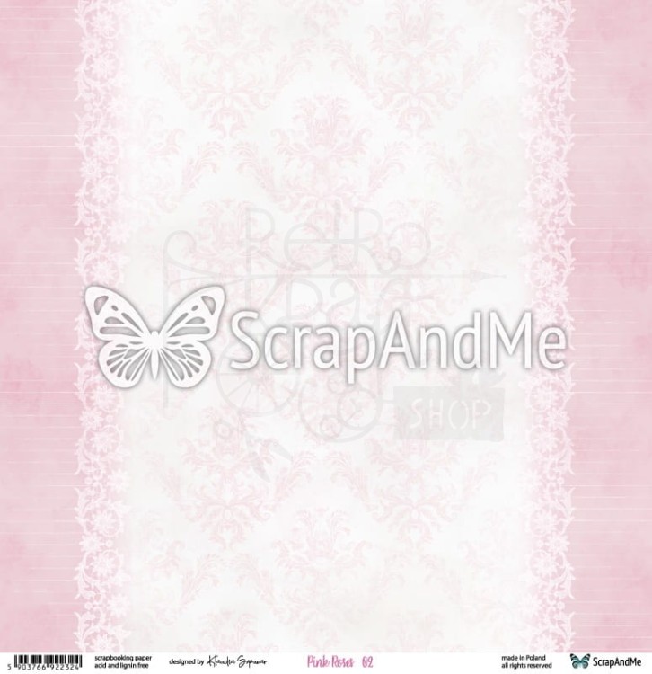 Papier do scrapbookingu 30x30 Pink Roses 01/02 ScrapAndMe
