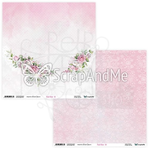 Papier do scrapbookingu 30x30 Pink Roses 03/04 ScrapAndMe