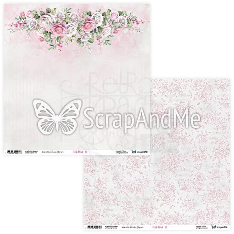Papier do scrapbookingu 30x30 Pink Roses 05/06 ScrapAndMe