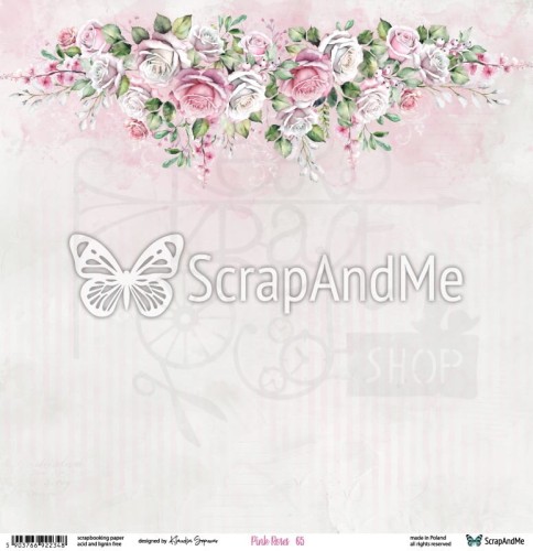Papier do scrapbookingu 30x30 Pink Roses 05/06 ScrapAndMe