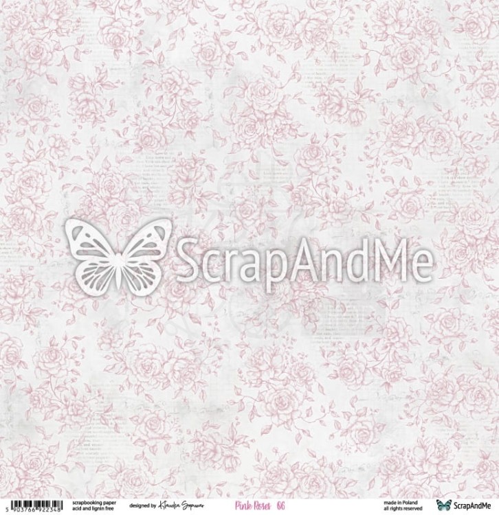 Papier do scrapbookingu 30x30 Pink Roses 05/06 ScrapAndMe
