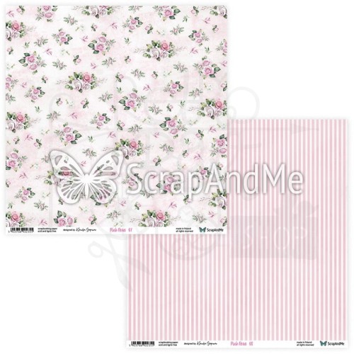 Papier do scrapbookingu 30x30 Pink Roses 07/08 ScrapAndMe