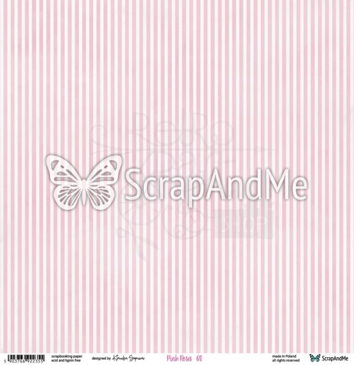 Papier do scrapbookingu 30x30 Pink Roses 07/08 ScrapAndMe