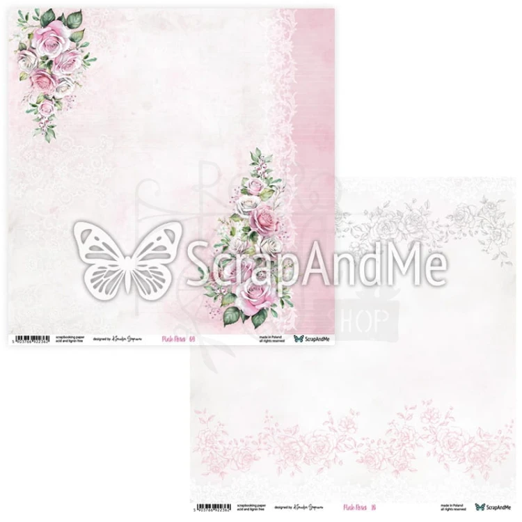 Papier do scrapbookingu 30x30 Pink Roses 09/10 ScrapAndMe