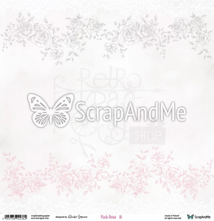 Papier do scrapbookingu 30x30 Pink Roses 09/10 ScrapAndMe