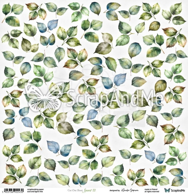 Papier do scrapbookingu 30x30 elementy do wycięcia Leaves 13 ScrapAndMe