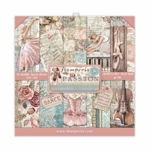Zestaw papierów do scrapbookingu 20x20 Passion SBBS29 Stamperia