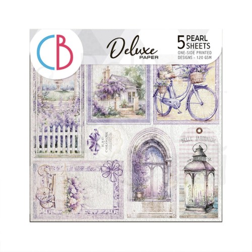 Zestaw papierów Deluxe Pearl 15x15cm Morning In Provence 5szt CBDP003 Ciao Bella