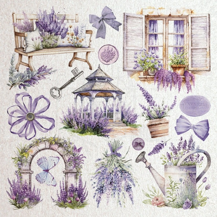 Zestaw papierów Deluxe Pearl 15x15cm Morning In Provence 5szt CBDP003 Ciao Bella