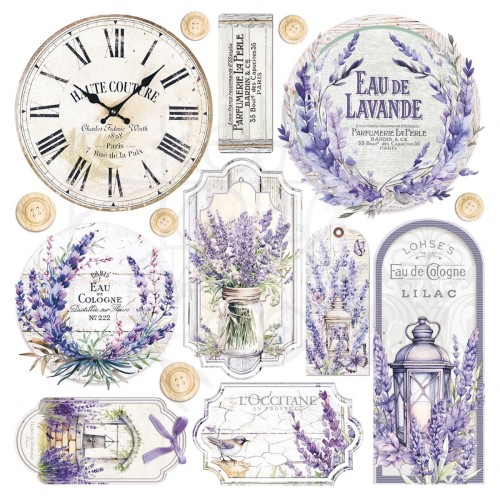 Zestaw papierów welinowych kalki 15x15cm Morning In Provence 6szt CBVQ013 Ciao Bella