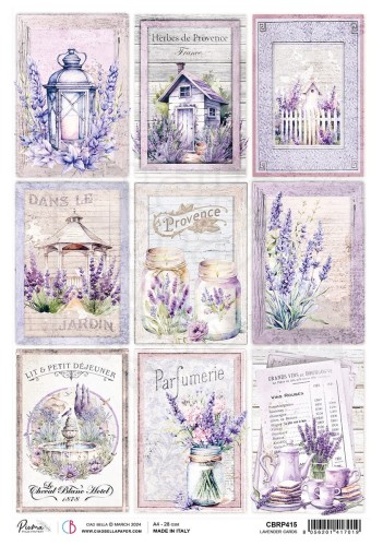 Papier ryżowy A4 Lavender Cards CBRP415 Ciao Bella