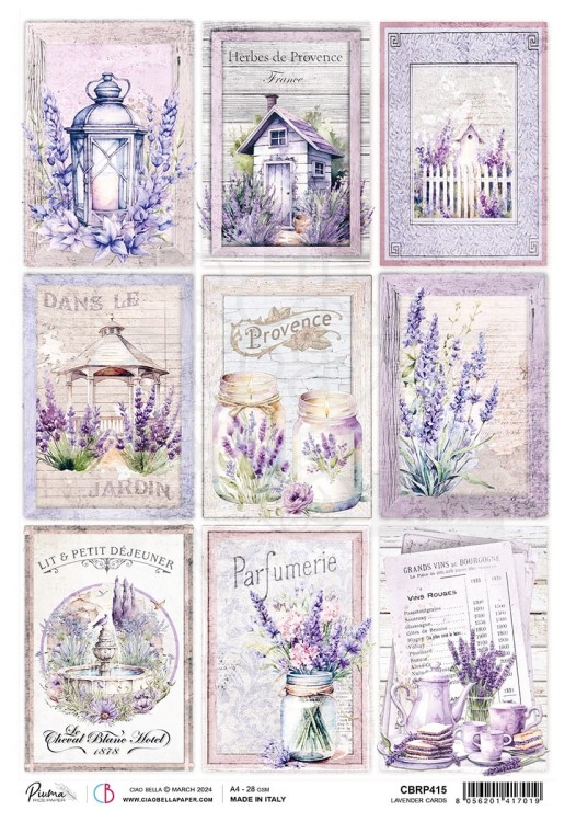 Papier ryżowy A4 Lavender Cards CBRP415 Ciao Bella