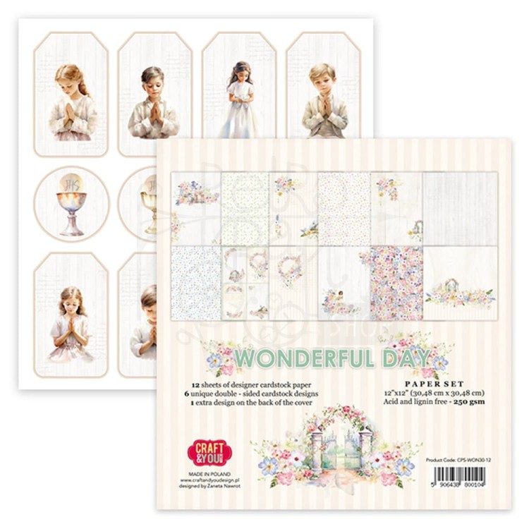 Papier do scrapbookingu 30x30 Wonderful Day okładka z elementami do wycięcia OK-WON30 Craft&amp;You Design