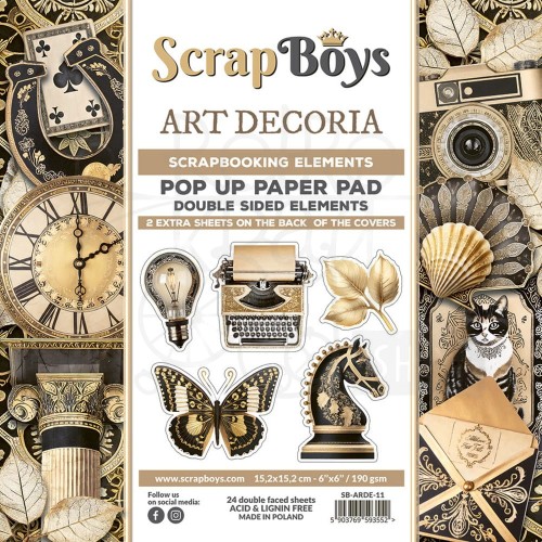 Zestaw papierów 15x15 z elementami do wycięcia Pop-up Art Decoria SB-ARDE-11 ScrapBoys