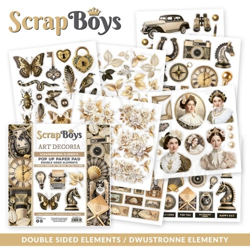 Zestaw papierów 15x15 z elementami do wycięcia Pop-up Art Decoria SB-ARDE-11 ScrapBoys