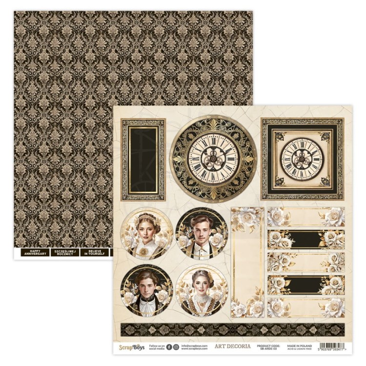 Papier do scrapbookingu 30x30 Art Decoria SB-ARDE-03 ScrapBoys