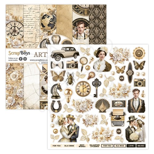 Zestaw papierów do scrapbookingu 30x30 Art Decoria SB-ARDE-08 ScrapBoys