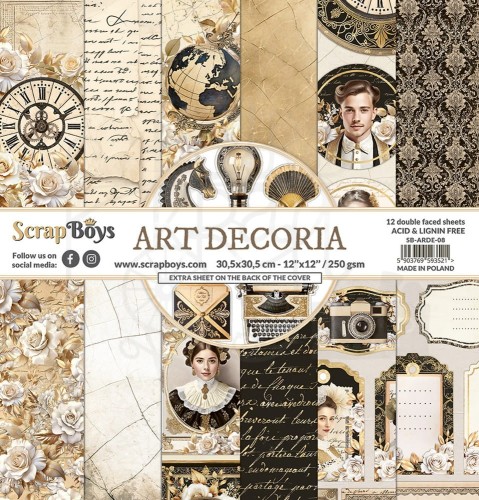 Zestaw papierów do scrapbookingu 30x30 Art Decoria SB-ARDE-08 ScrapBoys
