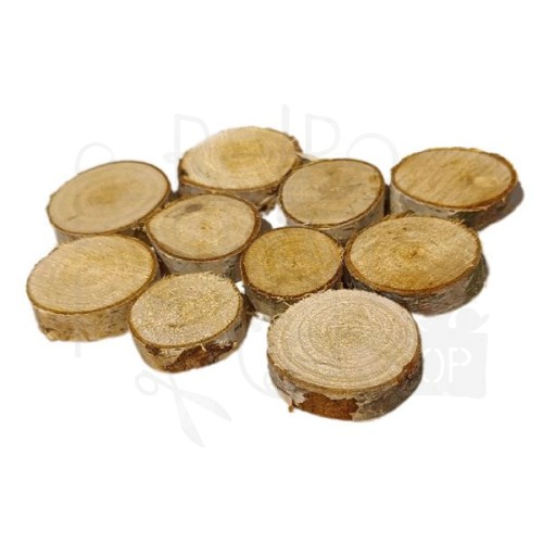 Plastry drewna brzoza 3-4cm 10szt