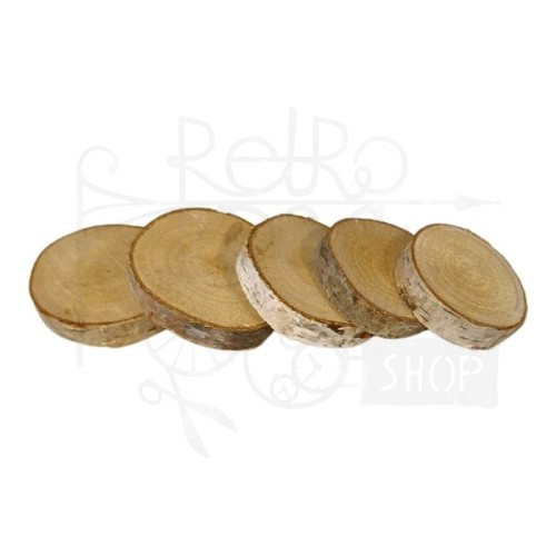 Plastry drewna brzoza 4-5cm 5szt