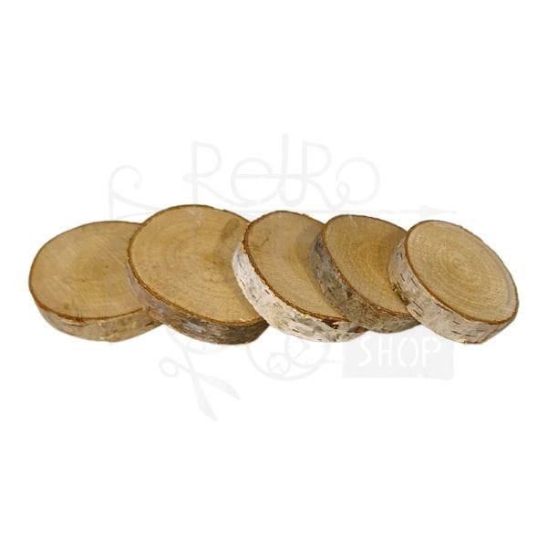 Plastry drewna brzoza 4-5cm 5szt