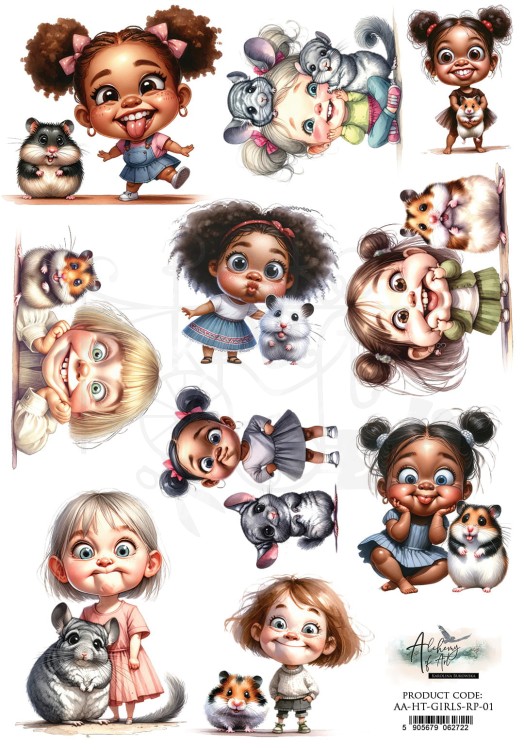 Papier ryżowy A4 Happy Time Girls 02 AA-HT-GIRLS-RP-02 Alchemy of Art