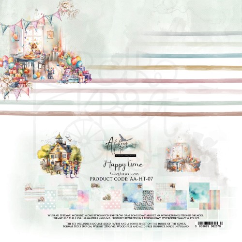 Zestaw papierów do scrapbookingu 30x30 Happy Time AA-HT-07 Alchemy of Art