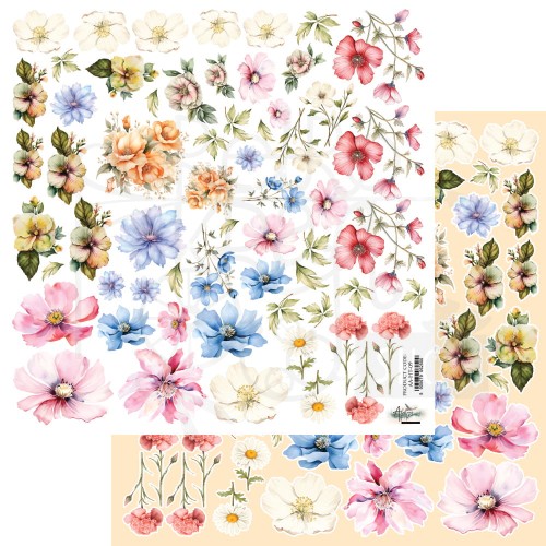Papier do scrapbookingu 30x30 elementy do wycinania Happy Time Kwiatki AA-HT-09 Alchemy of Art