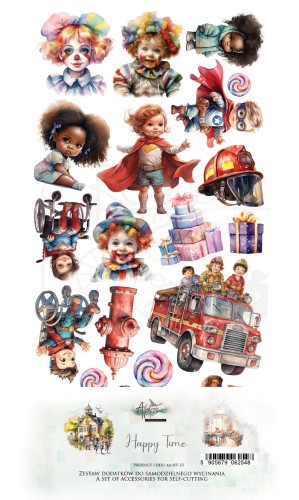 Zestaw papierów do scrapbookingu 15x30 elementy do wycinania Happy Time AA-HT-10 Alchemy of Art