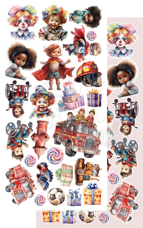 Zestaw papierów do scrapbookingu 15x30 elementy do wycinania Happy Time AA-HT-10 Alchemy of Art