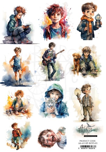 Papier ryżowy A4 Happy Time Boy AA-HT-BOY-RP-01 Alchemy of Art