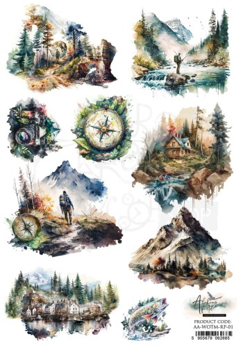 Papier ryżowy A4 Whispers Of The Mountains 01 AA-WOTM-RP-01 Alchemy of Art