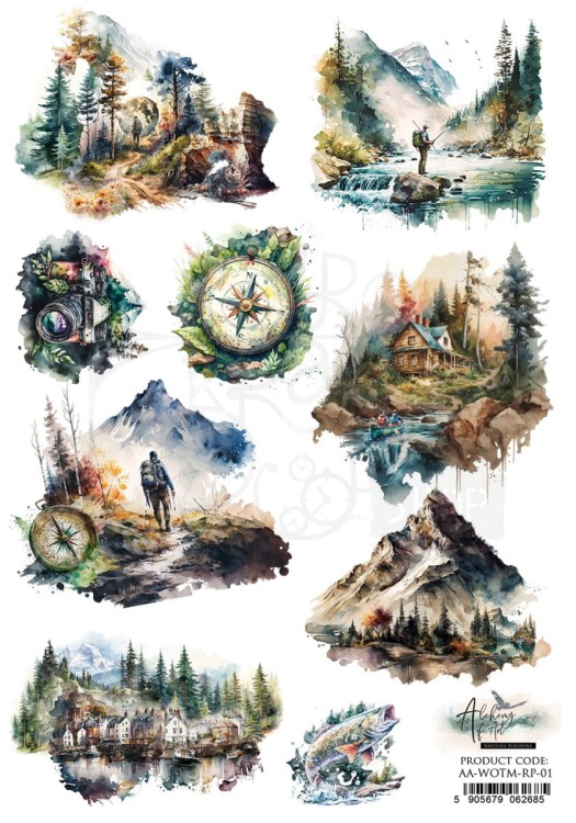 Papier ryżowy A4 Whispers Of The Mountains 01 AA-WOTM-RP-01 Alchemy of Art