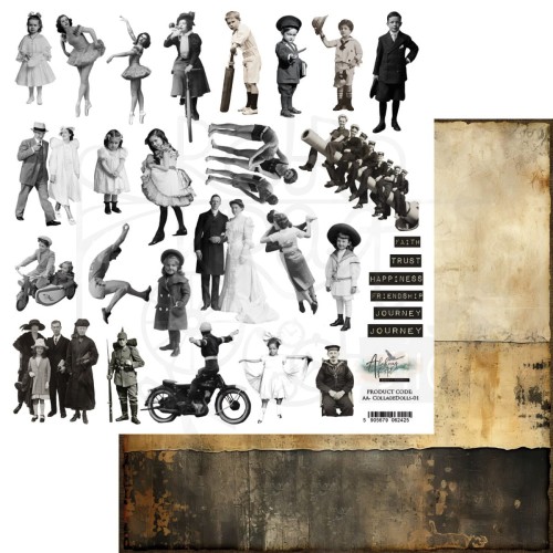 Papier do scrapbookingu 30x30 elementy do wycinania Dolls Postacie AA-COLLAGEDOLLS-01 Alchemy of Art