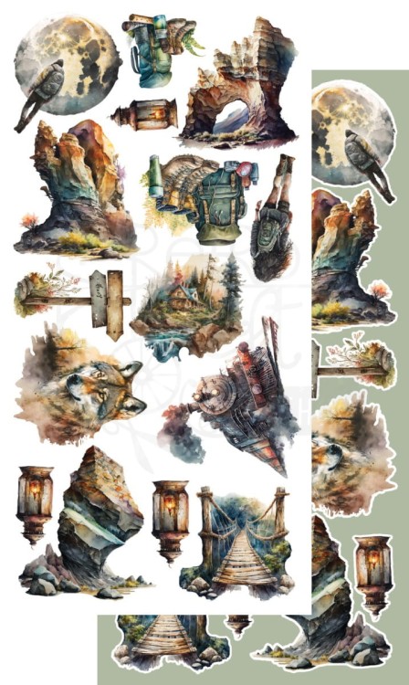 Zestaw papierów do scrapbookingu 15x30 elementy do wycinania Whispers Of The Mountains AA-WOTM-10 Alchemy of Art