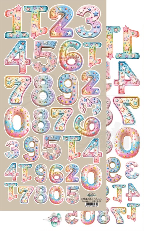 Papier do scrapbookingu 15x30 elementy do wycinania Liczby AA-NUMBER-01 Alchemy of Art