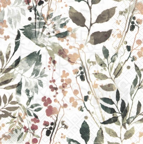 Serwetka 33x33 - Boho listki i zioła vintage