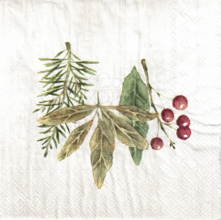 Serwetka 33x33 - Listki i gałązki